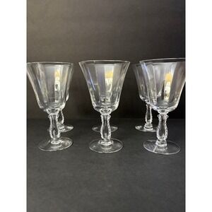 Vintage Set of 6 Silver Flutes By Fostoria Water Goblets